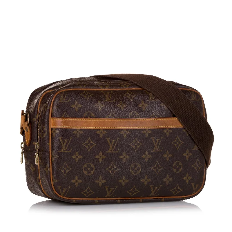 Louis Vuitton handbags with a patent - leather finish for a shiny lookLouis Vuitton Monogram Reporter PM 35298)