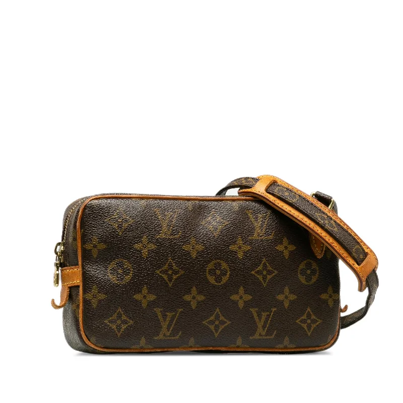 Louis Vuitton crossbody bags with a printed floral pattern for femininityLouis Vuitton Monogram Pochette Marly Bandouliere (PJWALs)