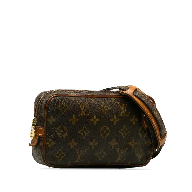 Louis Vuitton tote bags with a printed LV logo on the front for brand visibilityLouis Vuitton Monogram Pochette Marly Bandouliere (HCXRxe)