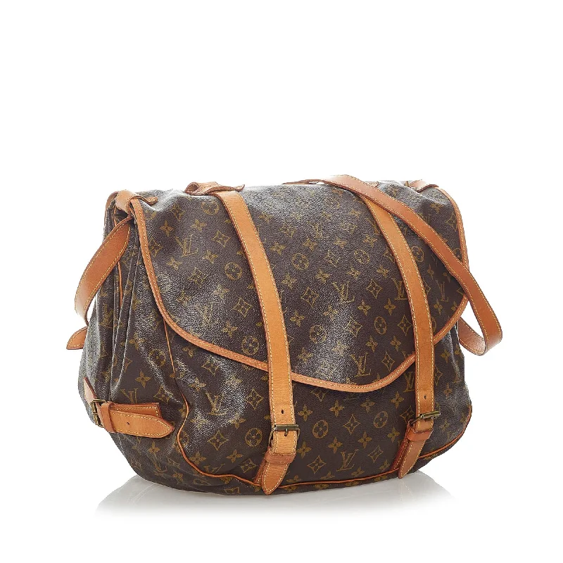 Louis Vuitton bags with a zip - around closure for enhanced securityLouis Vuitton Monogram Saumur 43 (32292)