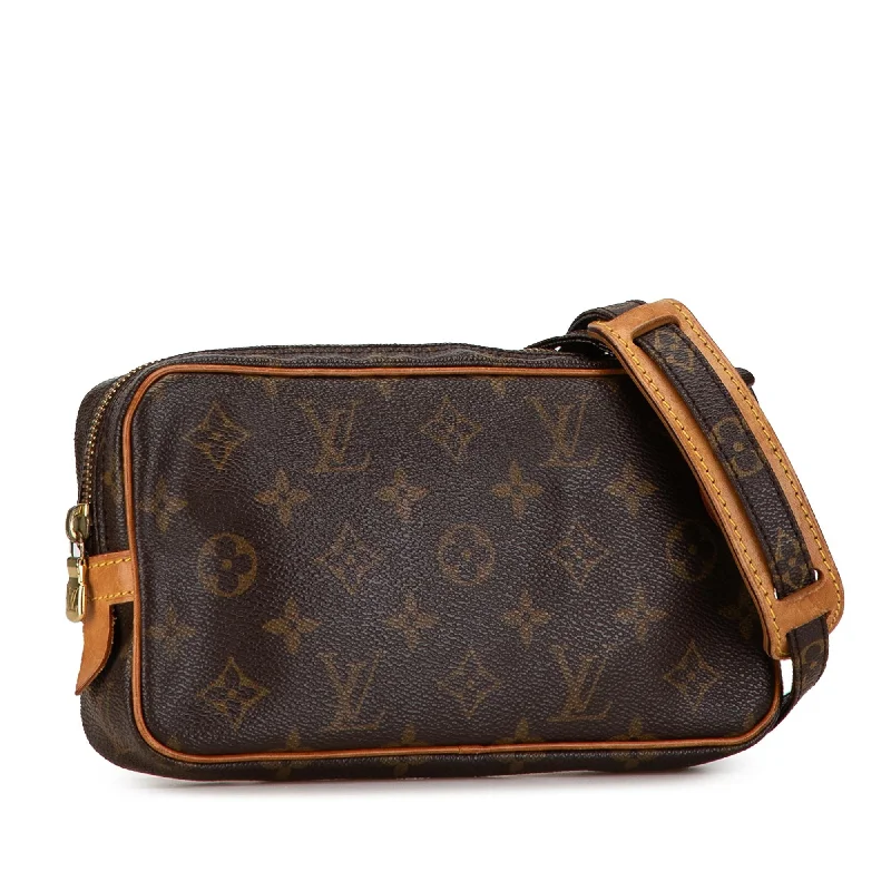 Louis Vuitton bags with a front - flap pocket for quick - access itemsLouis Vuitton Monogram Pochette Marly Bandouliere (oORhiA)