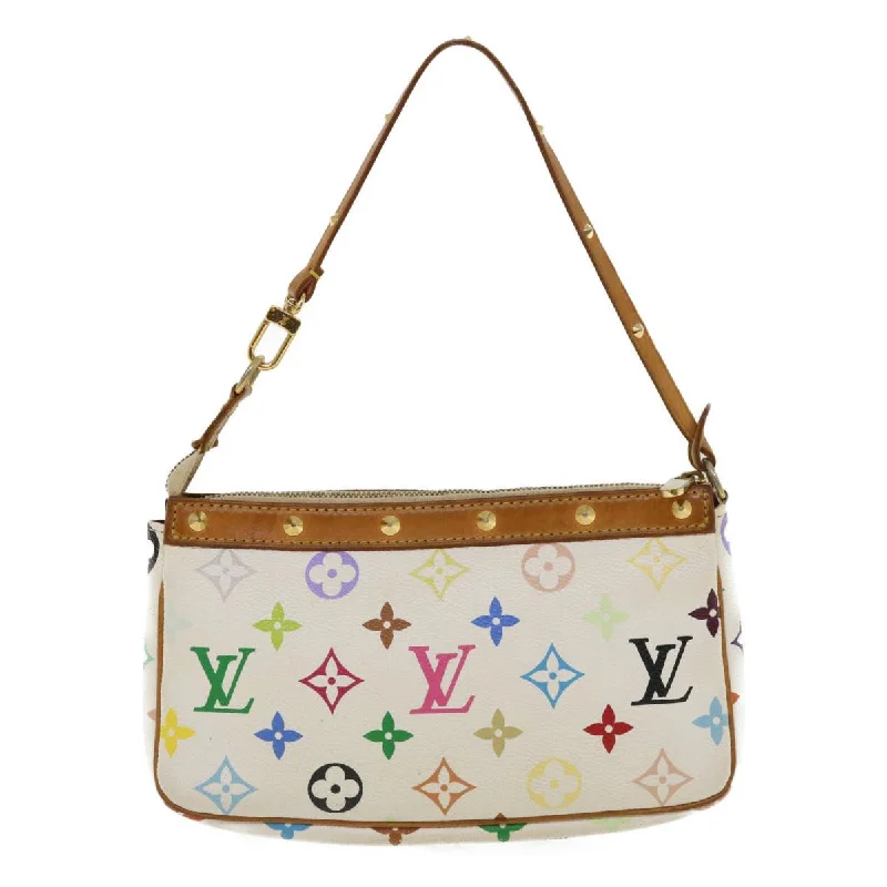 Small - sized Louis Vuitton Pochette Metis bags for a compact carryLOUIS VUITTON Multicolor Pochette Accessoires Pouch White M92649 LV Auth am651g