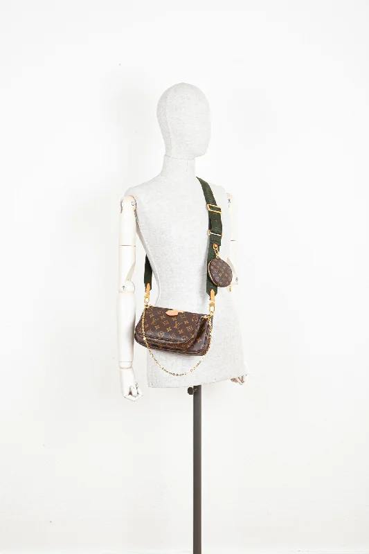 Louis Vuitton bags with a detachable mobile phone holder for convenienceLOUIS VUITTON Multi Pochette Canvas MNG