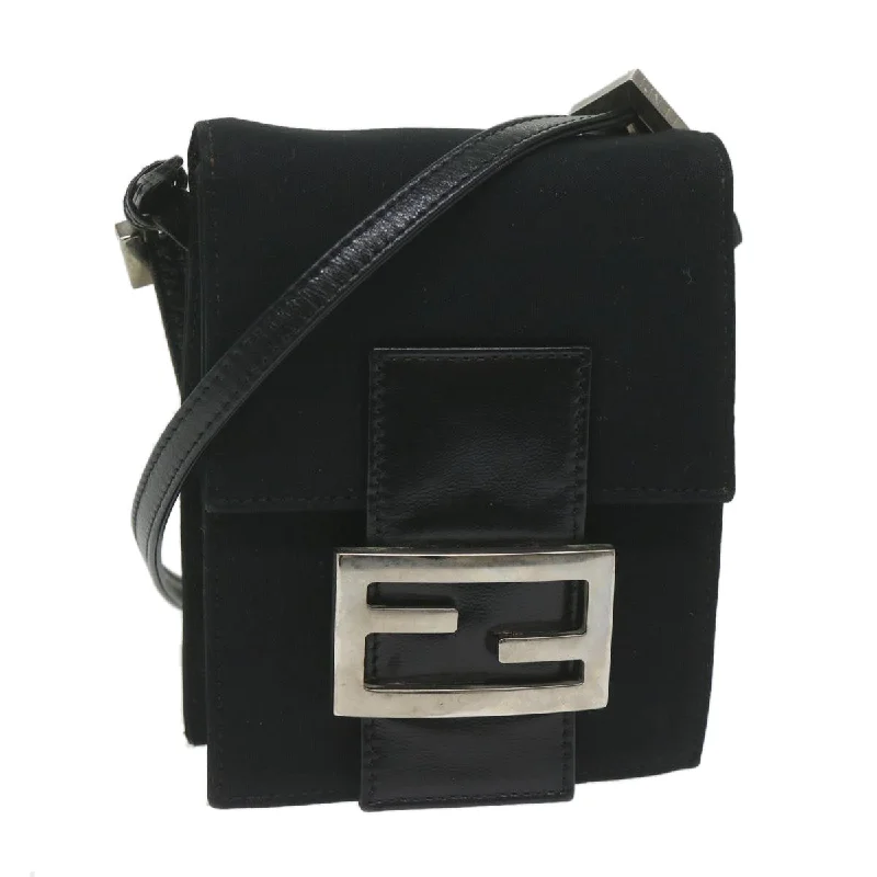 Fendi tote bags with a self - cleaning interior lining for easy maintenanceFENDI Mamma Shoulder Bag Nylon Black  62178