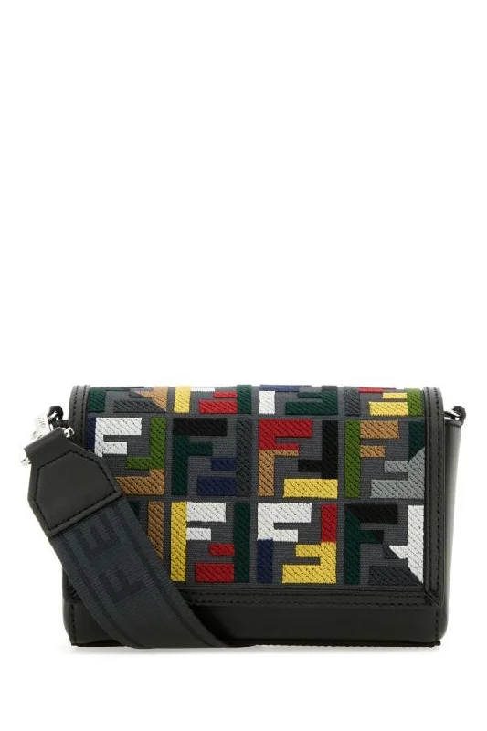 Fendi Baguette bags in a limited - edition colorway for a rare and exclusive lookFendi Men Embroidered Canvas Crossbody Bag