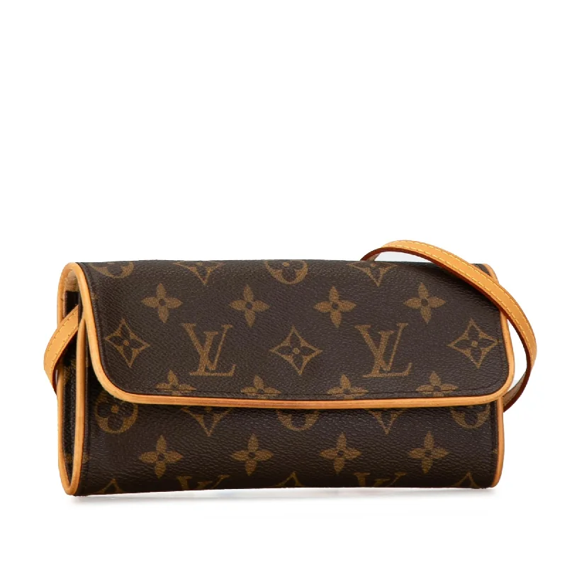 Louis Vuitton crossbody bags in a bold red color for a statementLouis Vuitton Monogram Pochette Twin PM (fh5q54)