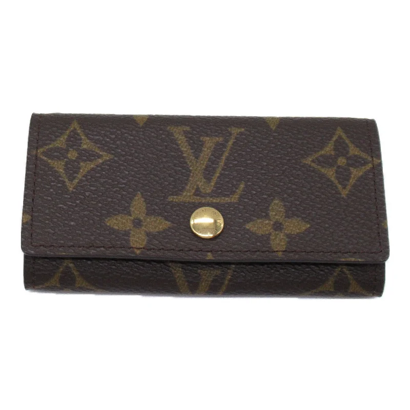 Louis Vuitton bags with a snap - button closure and a decorative charm for styleLouis Vuitton Multiple 4 Keycase Keycase Accessories PVC Coated Canvas Monogram   Brown M62631