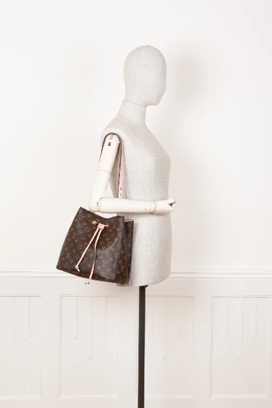 Louis Vuitton handbags with a metal - framed clasp for durabilityLOUIS VUITTON Néo Noé MNG Rosé Poudre