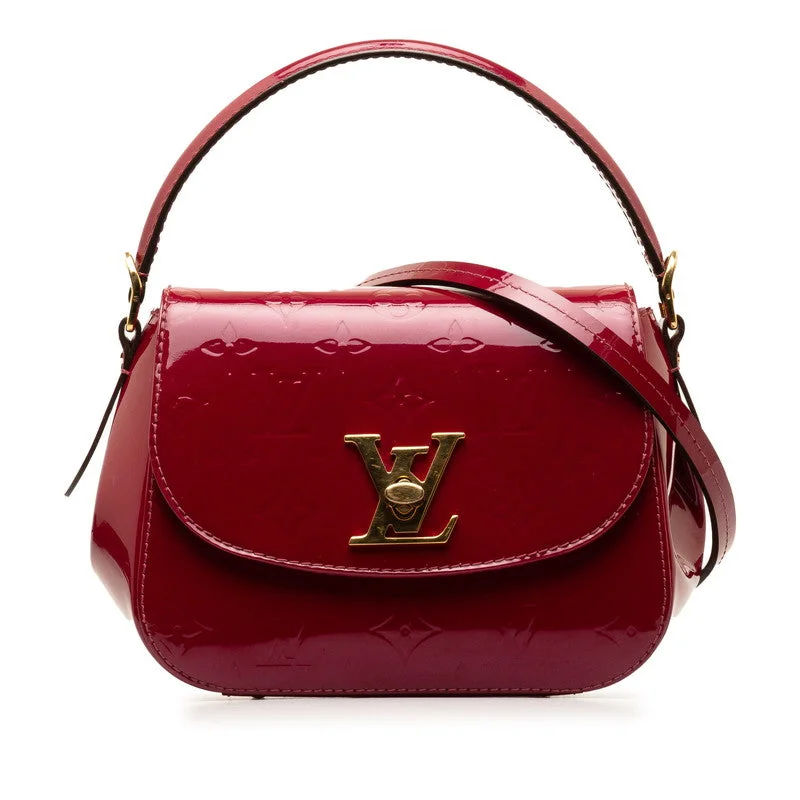 Ladies Louis Vuitton Capucines bags with a detachable shoulder strapLouis Vuitton Monogram Verniss Pasadena Handbag 2WAY M90943 Magenta Pearl G Patent Leather  Louis Vuitton