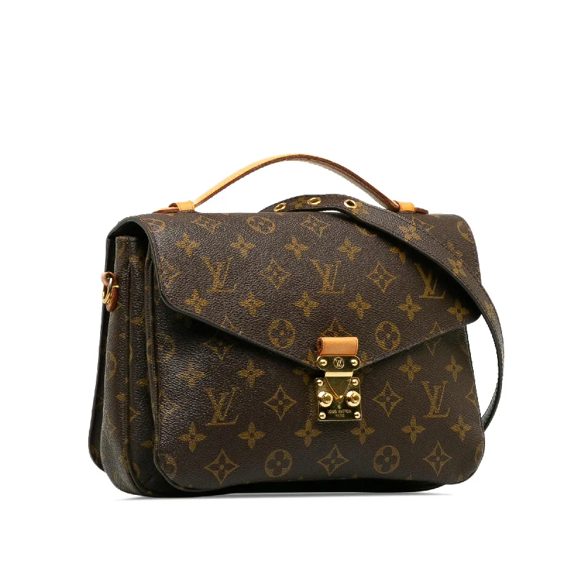 Louis Vuitton bags with a chain - link trim and a leather body for a modern edgeLouis Vuitton Monogram Pochette Metis (koPbZD)