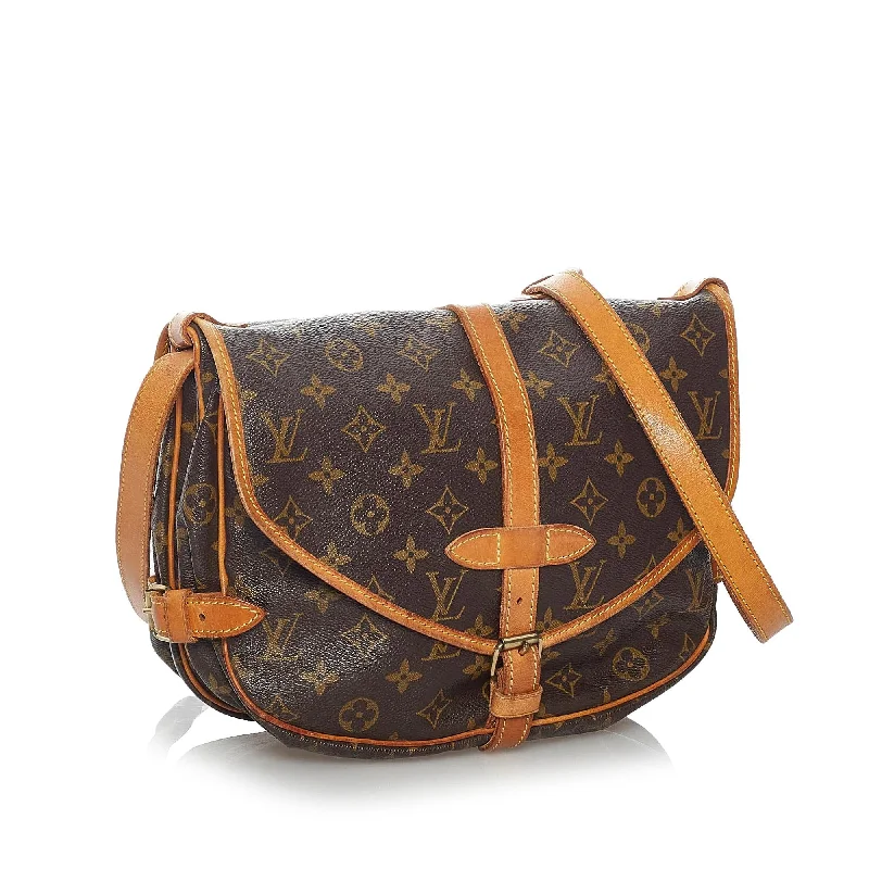 Louis Vuitton handbags with a beaded trim for a touch of glamourLouis Vuitton Monogram Saumur 30 (30361)