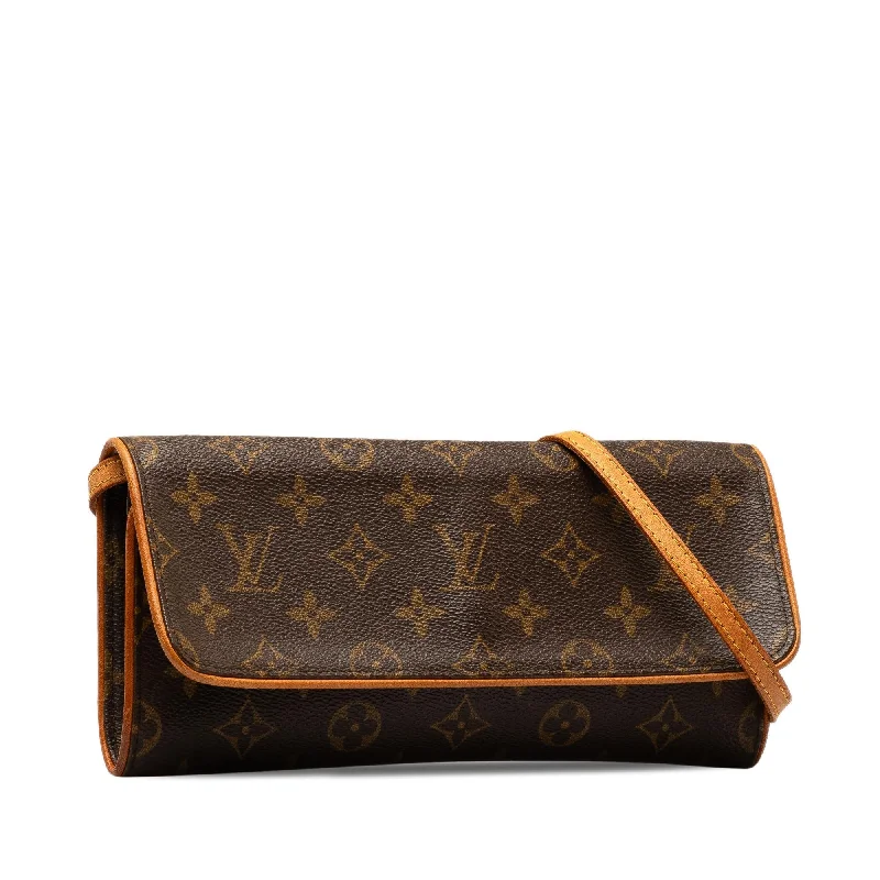 Louis Vuitton crossbody bags with a printed floral pattern for femininityLouis Vuitton Monogram Pochette Twin GM (EQGS1O)