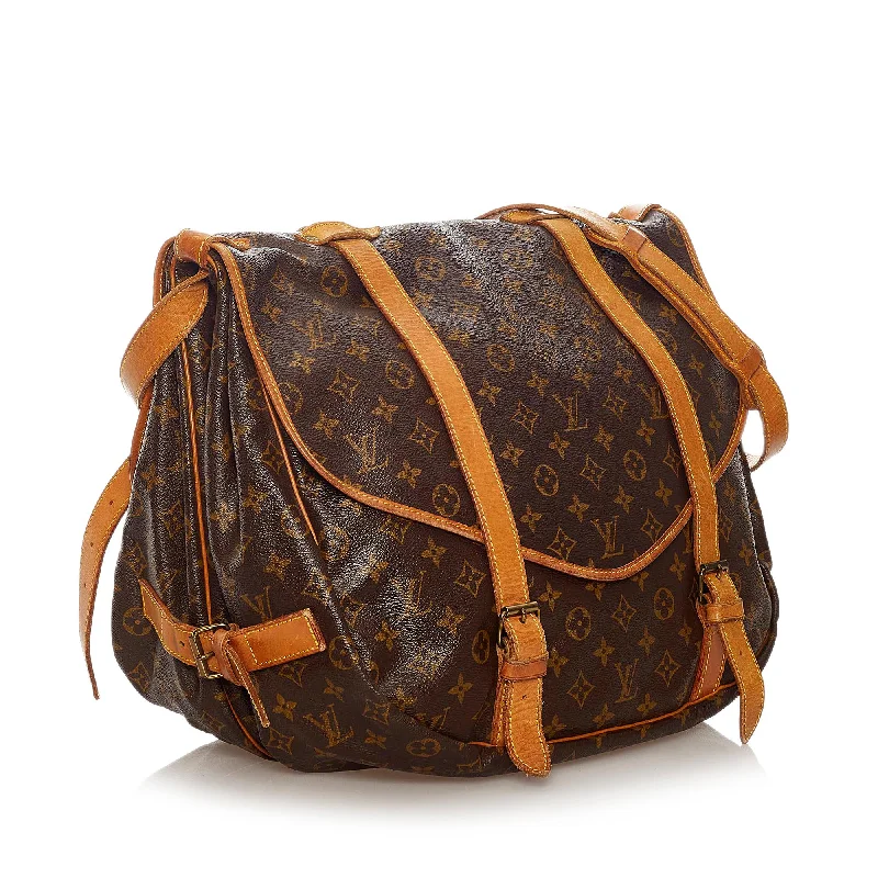 Louis Vuitton backpacks with a padded laptop compartment for travelLouis Vuitton Monogram Saumur 43 (27699)