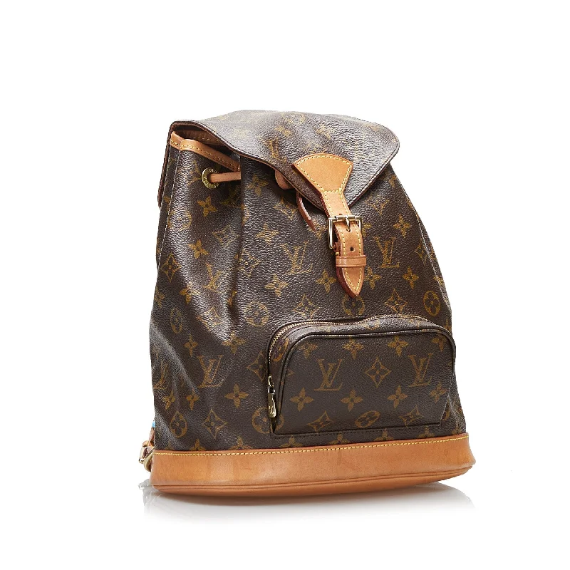 Louis Vuitton handbags with a back - zip pocket for storing valuablesLouis Vuitton Montsouris MM Monogram Canvas