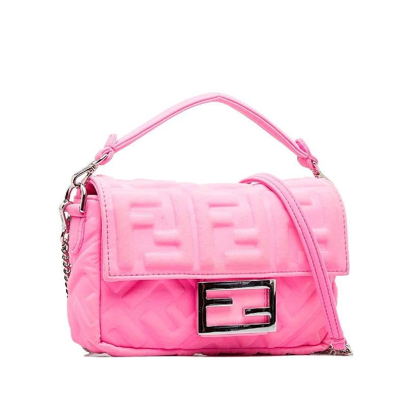 Fendi By The Way bags with a suede interior lining for a luxurious and soft feelFENDI Mini FF Embossed Lycra Baguette