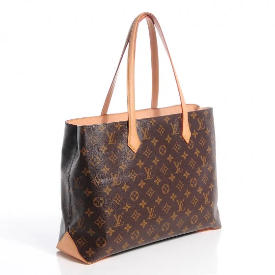 Louis Vuitton tote bags with a double - handle and shoulder - strap optionLouis Vuitton Monogram Willshire MM Bag