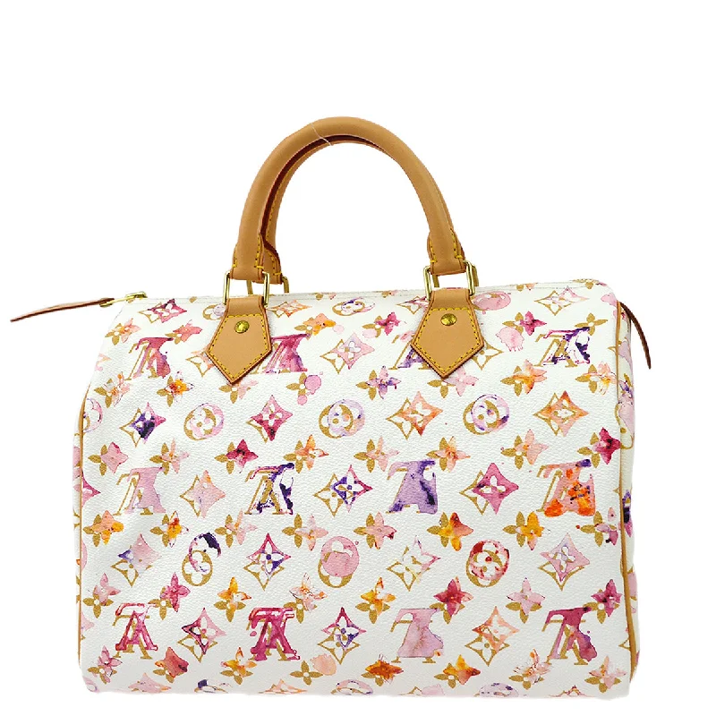 Louis Vuitton handbags with a back - zip pocket for storing valuablesLouis Vuitton Monogram Watercolor Speedy 30 Handbag M95751