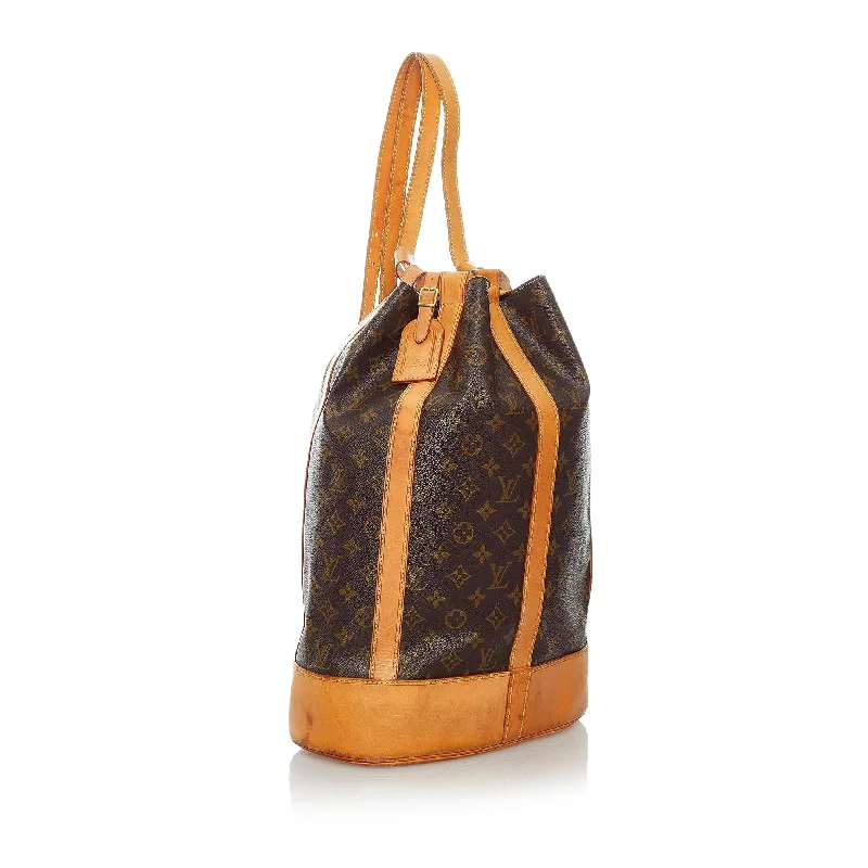 Ladies Louis Vuitton handbags with a detachable coin purse insideLouis Vuitton Monogram Randonnee GM (30505)