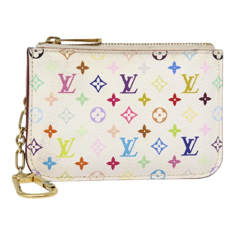 Louis Vuitton backpacks with a padded laptop compartment for travelLOUIS VUITTON Multicolor Pochette Cles NM Coin Purse White M93734 LV Auth 88038