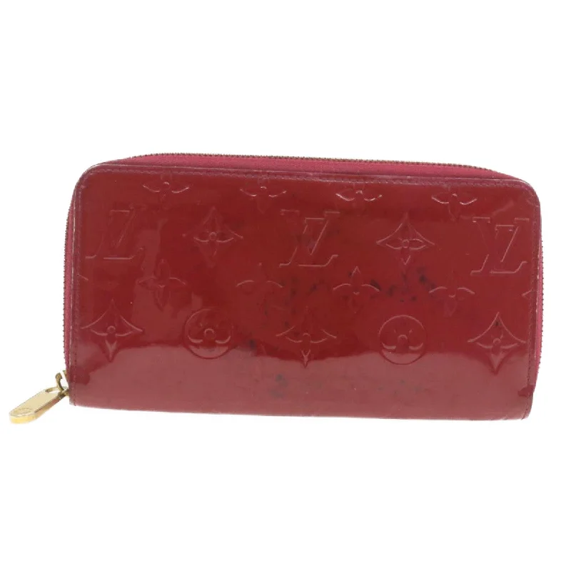 Louis Vuitton bags with a zippered interior pocket for better organizationLOUIS VUITTON Monogram Vernis Zippy Wallet Long Wallet Red M91597 LV Auth am422g