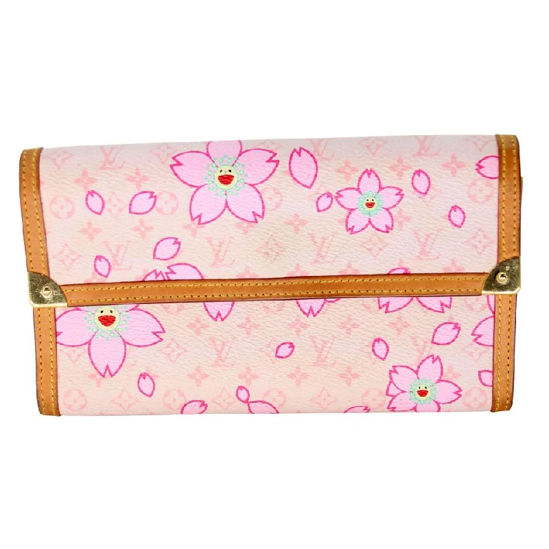 Louis Vuitton bags with a magnetic snap closure for easy accessLouis Vuitton Murakami Flowers Monogram GM Takashi Wallet LV-0813N-0002