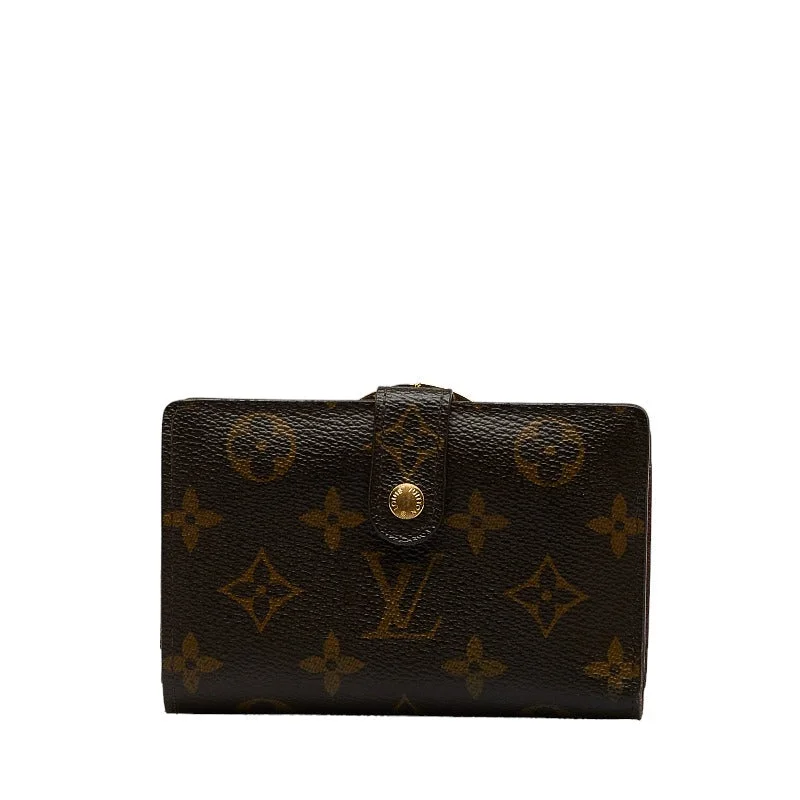 Louis Vuitton crossbody bags with a woven leather strap for textureLouis Vuitton Monogram Vienna Double Fold Wallet M61663 Brown PVC Leather  Louis Vuitton