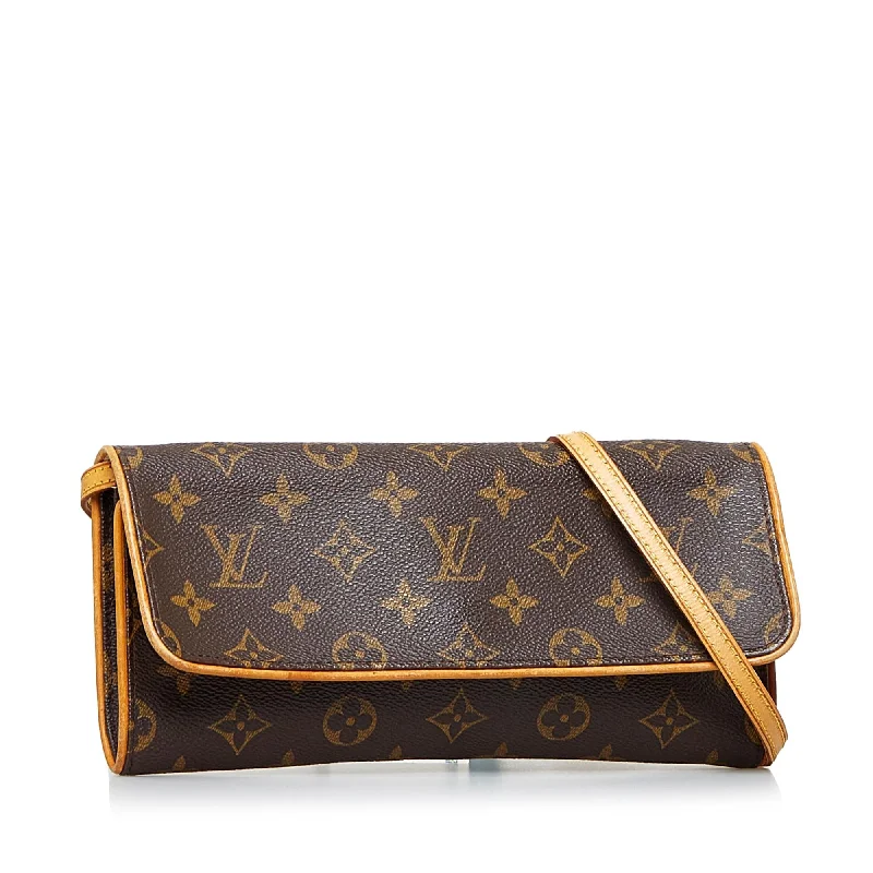 Louis Vuitton bags with a snap - button closure and a decorative charm for styleLouis Vuitton Monogram Pochette Twin GM (YOEP3V)