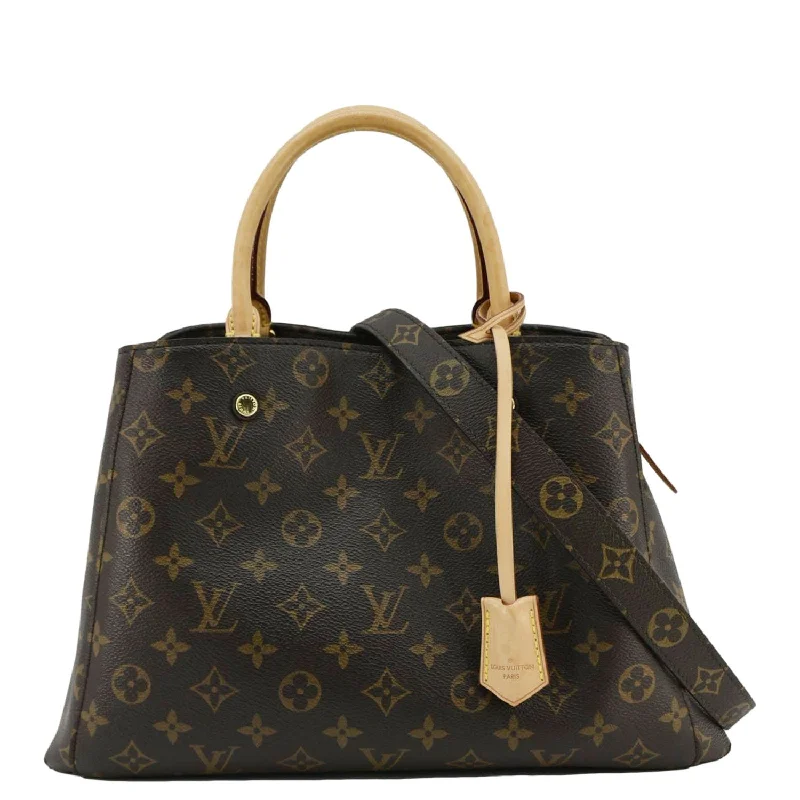 Louis Vuitton Twist bags with a crystal - embellished LV - turnlockLOUIS VUITTON Montaigne MM Monogram Canvas Shoulder Bag Brown