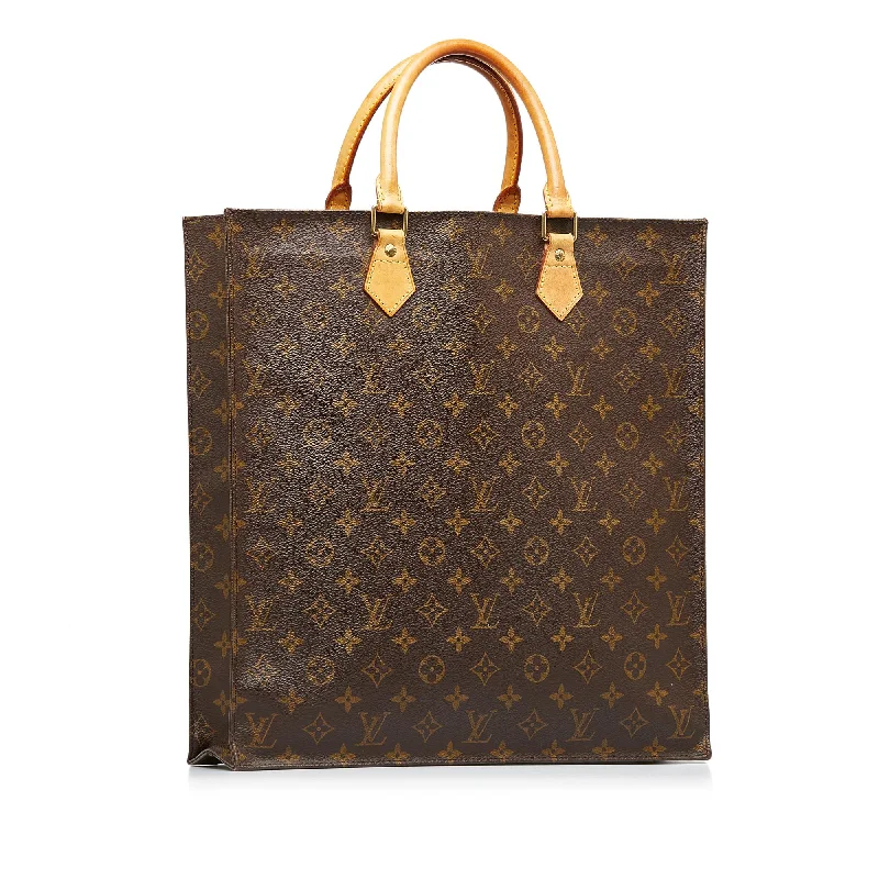 Louis Vuitton bags with a detachable mirror inside for on - the - go touch - upsLouis Vuitton Monogram Sac Plat (z869QP)