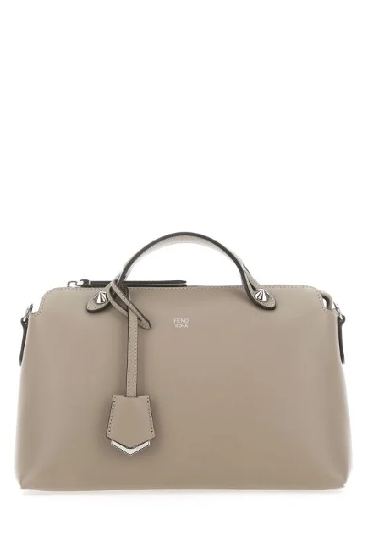 Fendi bags with a detachable mobile phone holder for on - the - go connectivityFendi Women Dove Grey Leather Medium By The Way Handbag