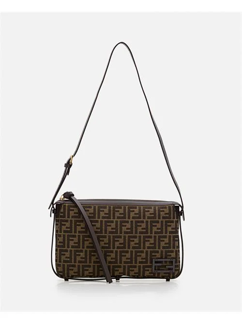 Fendi By The Way bags with a printed map pattern for a travel - inspired lookFendi Women Medium Simply Fendi Jacquard Shoulder Bag