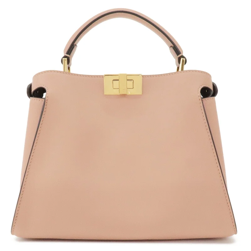 Ladies Fendi crossbody bags with a single - strap design for simplicity and ease of useFENDI Peekaboo Iconic Essentially Leather 2Way Bag Pink 8BN302