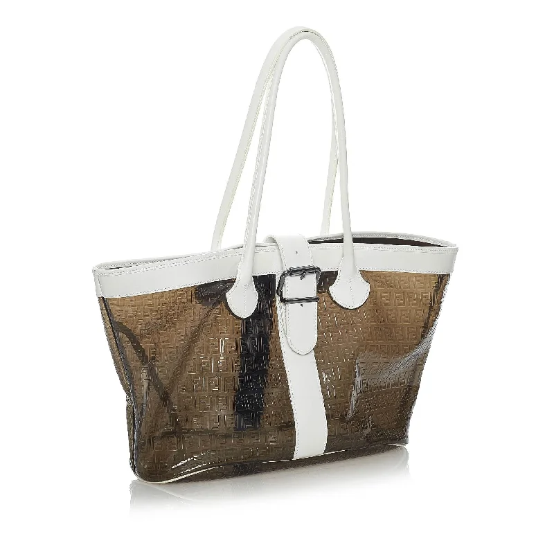 Fendi tote bags with a spacious interior and multiple pockets for daily essentialsFendi Zucchino Vinyl Shoulder Bag (SHG-30631)