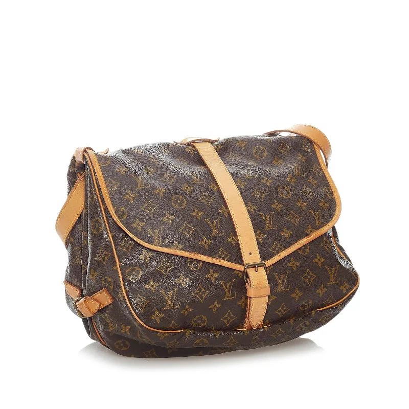 Ladies Louis Vuitton shoulder bags with a magnetic - closure flap for easeLouis Vuitton Monogram Saumur 35 (31101)