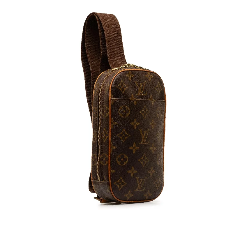 Louis Vuitton crossbody bags with a woven leather strap for textureLouis Vuitton Monogram Pochette Gange (mzNu6y)