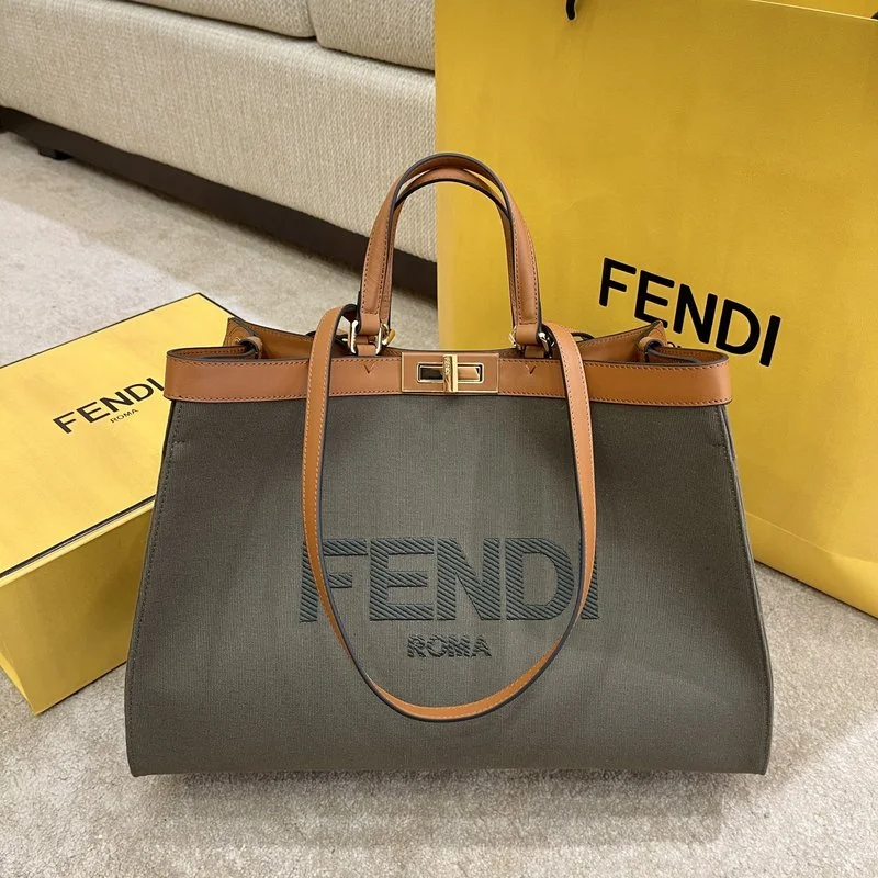 Fendi tote bags with a snap - button closure and a decorative charm for a fashionable and personalized lookWF - Fendi Bags - 230