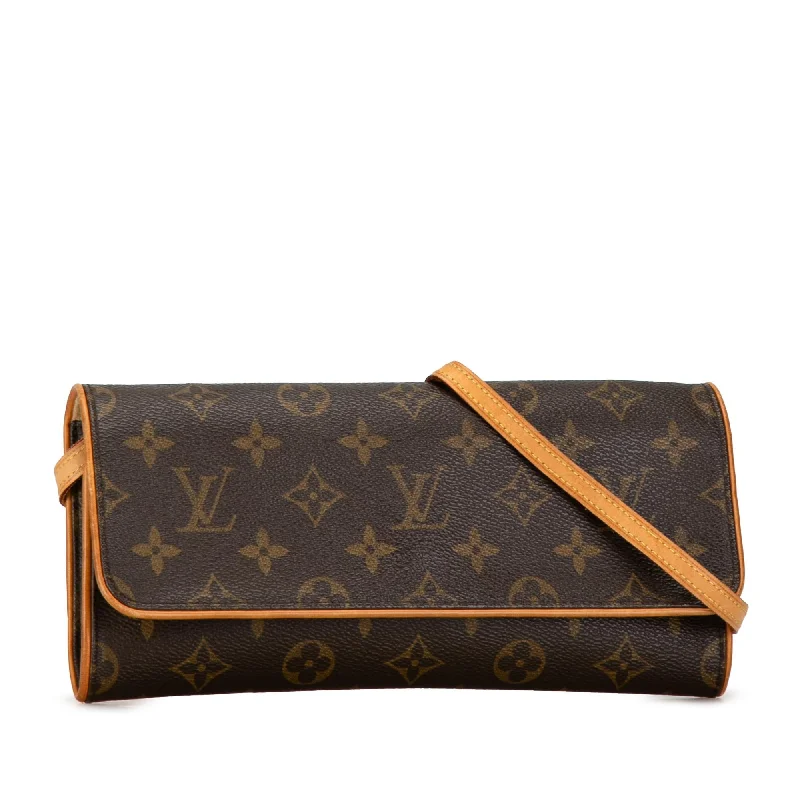 Ladies Louis Vuitton shoulder bags with a wide - width strap for comfortLouis Vuitton Monogram Pochette Twin GM (QDJLBN)