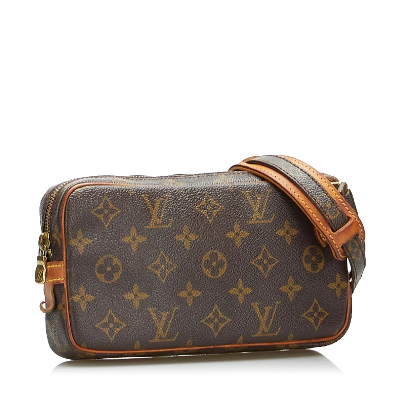 Louis Vuitton bags with a detachable mirror inside for on - the - go touch - upsLouis Vuitton Monogram Pochette Marly Bandouliere (cs8aH8)