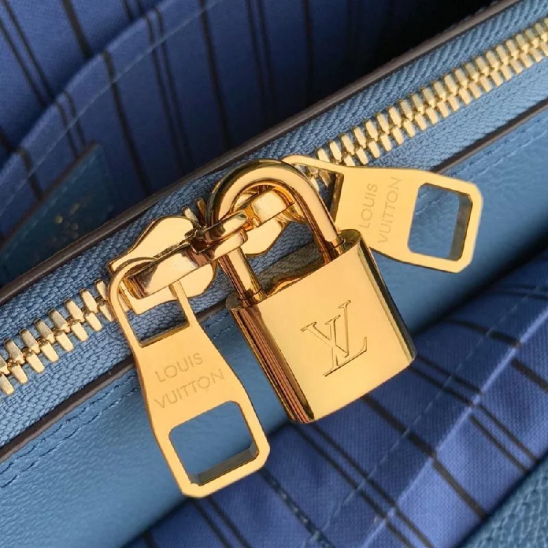 Louis Vuitton crossbody bags with a keychain holder for practicalityLouis Vuitton MONTAIGNE MM Blue