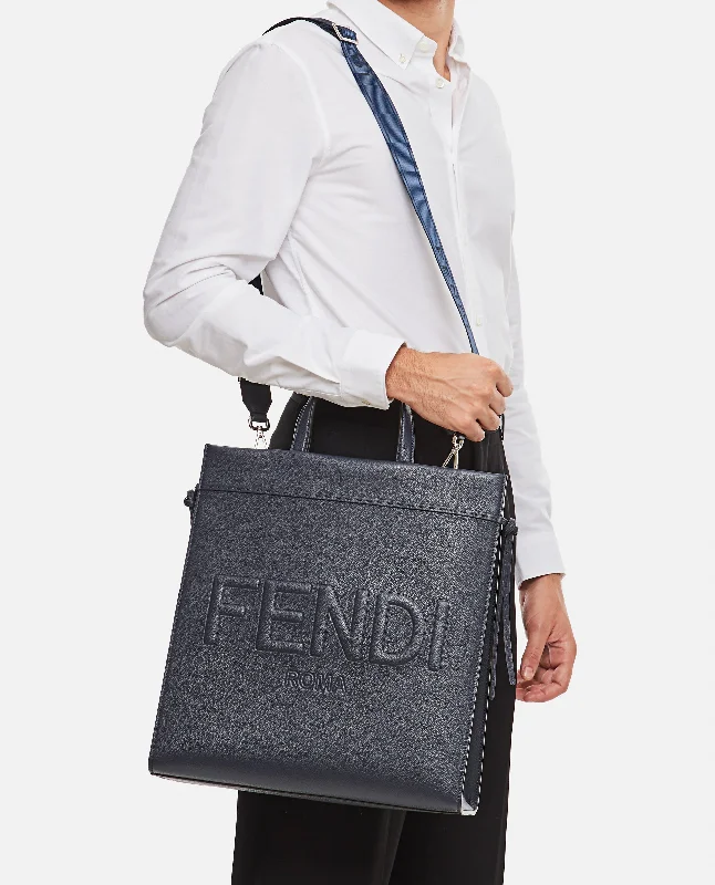 Fendi crossbody bags with a keychain holder for practicality and easy access to keysFendi Men Fendi Leather Tote Bag