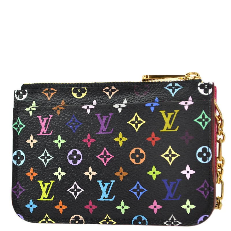 Ladies Louis Vuitton handbags with a detachable coin purse insideLouis Vuitton Multicolor Pochette Cles Coin Case Wallet M93735