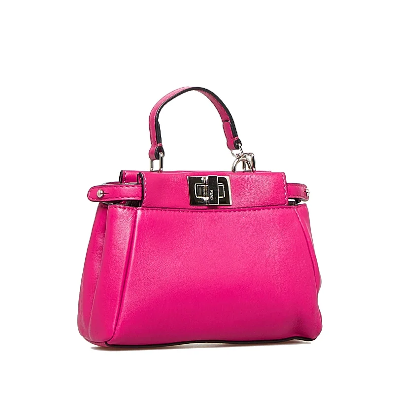 Fendi handbags with a metal - framed clasp for durability and a stylish lookFENDI Micro Peakaboo Satchel