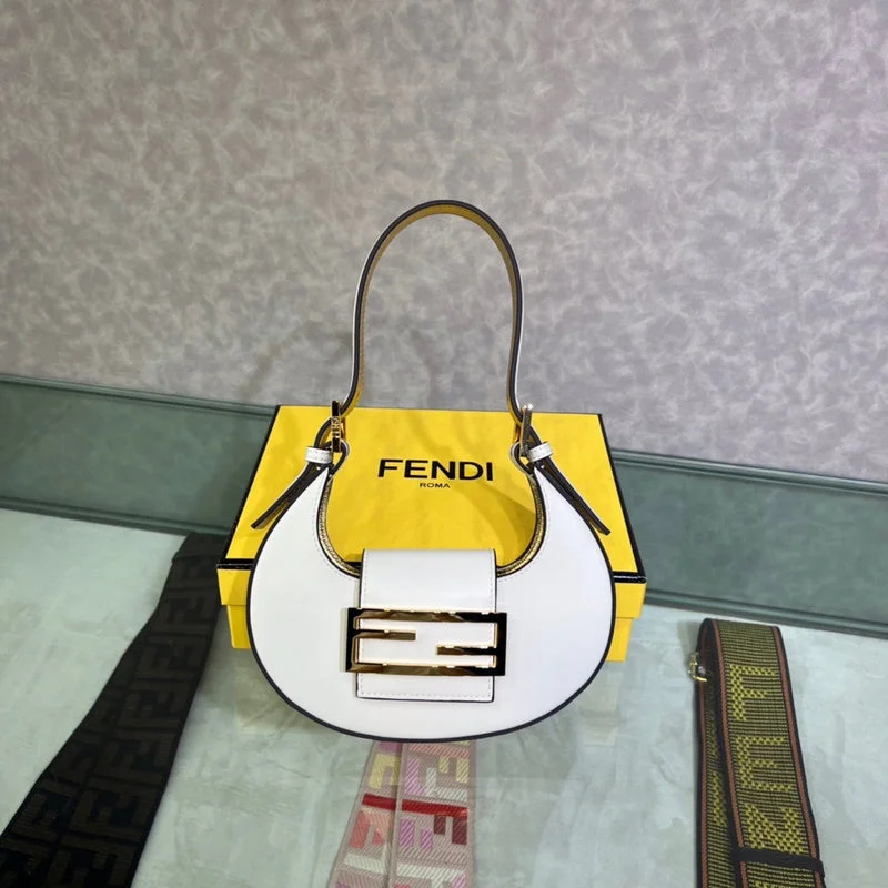 Fendi tote bags with a hand - painted FF pattern for an artisanal and one - of - a - kind touchfendi luxury-Totes - FDI Bags - 182