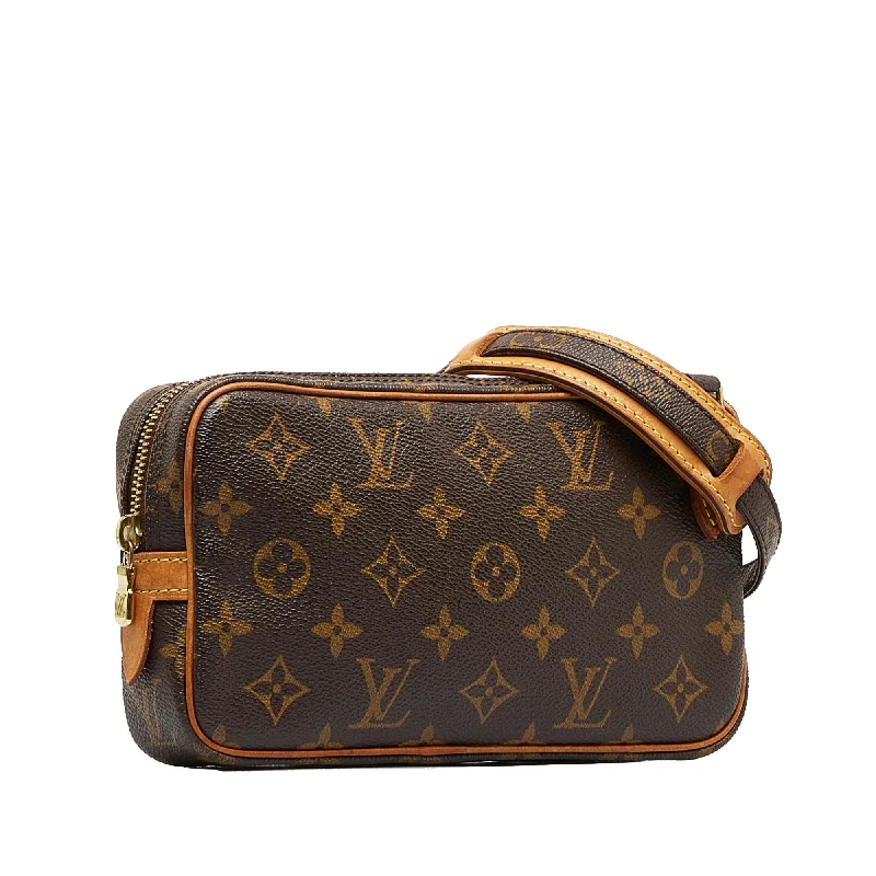 Louis Vuitton bags with a detachable mirror inside for on - the - go touch - upsLouis Vuitton Monogram Pochette Marly Bandouliere (Xttwyl)