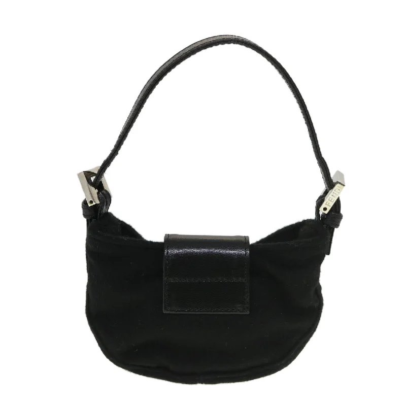 Ladies Fendi Peekaboo bags with a detachable shoulder strap for different carrying optionsFENDI Mini Mamma Baguette Shoulder Bag Wool Black  39065