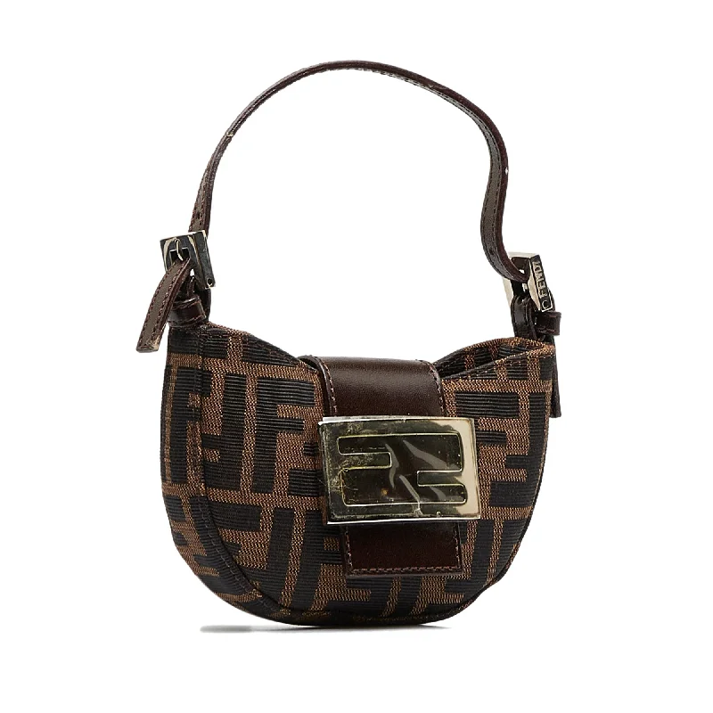 Fendi crossbody bags with a convertible strap that can be worn multiple waysFENDI Mini Zucca Croissant Baguette