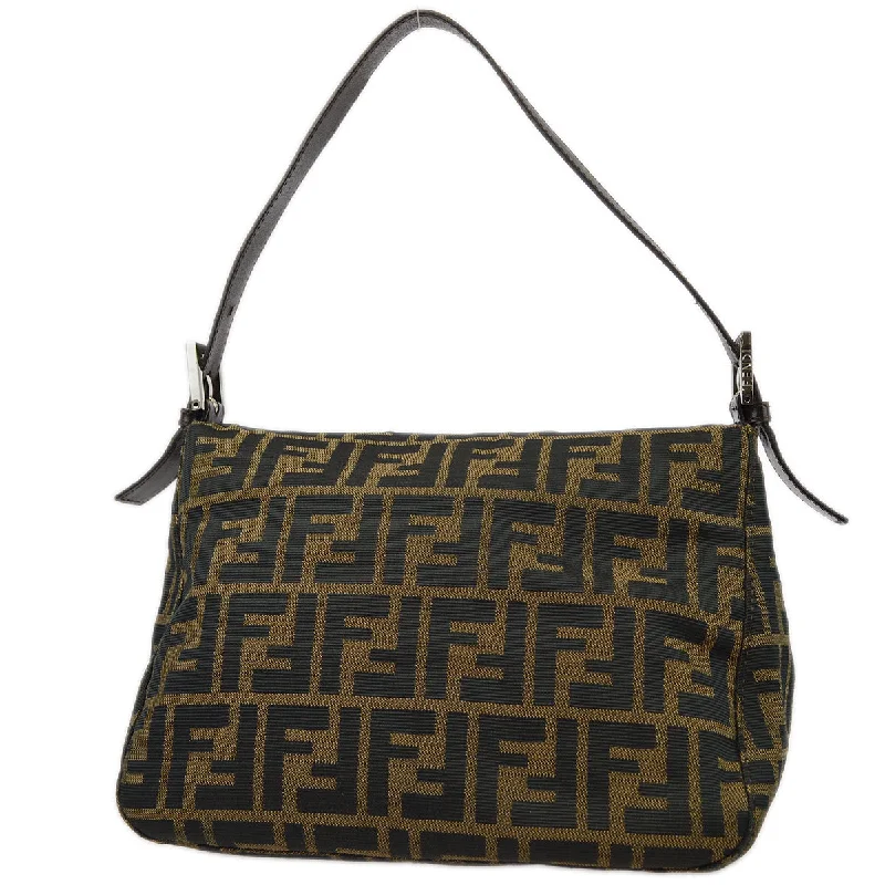 Fendi bags with a back - zip pocket for storing valuables securelyFendi Brown Zucca Handbag