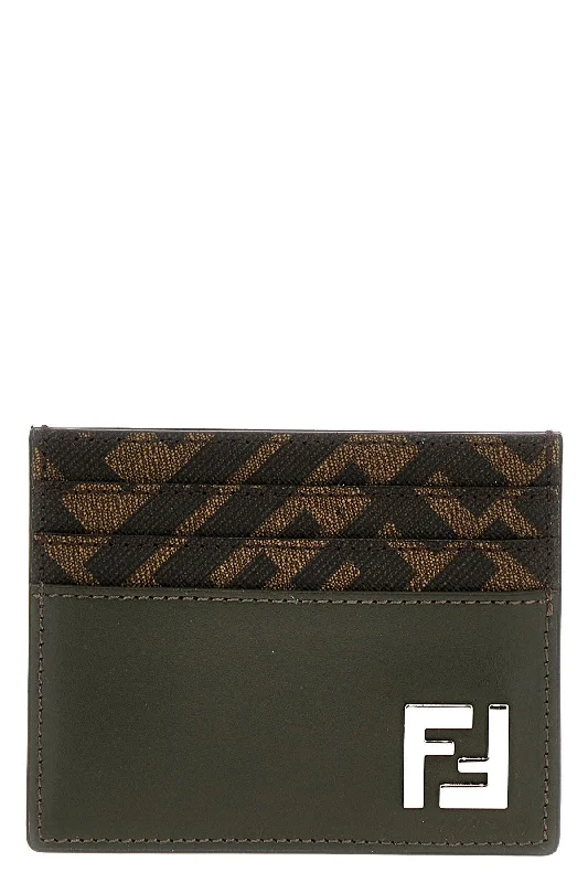 Fendi bags with a zippered interior pocket for separating items and keeping them organizedFendi Men 'Squared Ff' Card Holder