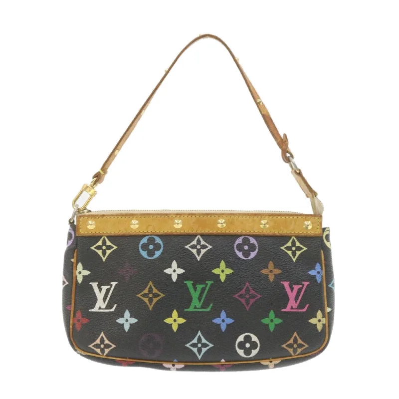 Louis Vuitton crossbody bags with a woven leather strap for textureLOUIS VUITTON Multicolor Pochette Accessoires Pouch Black M92648 LV Auth am715g