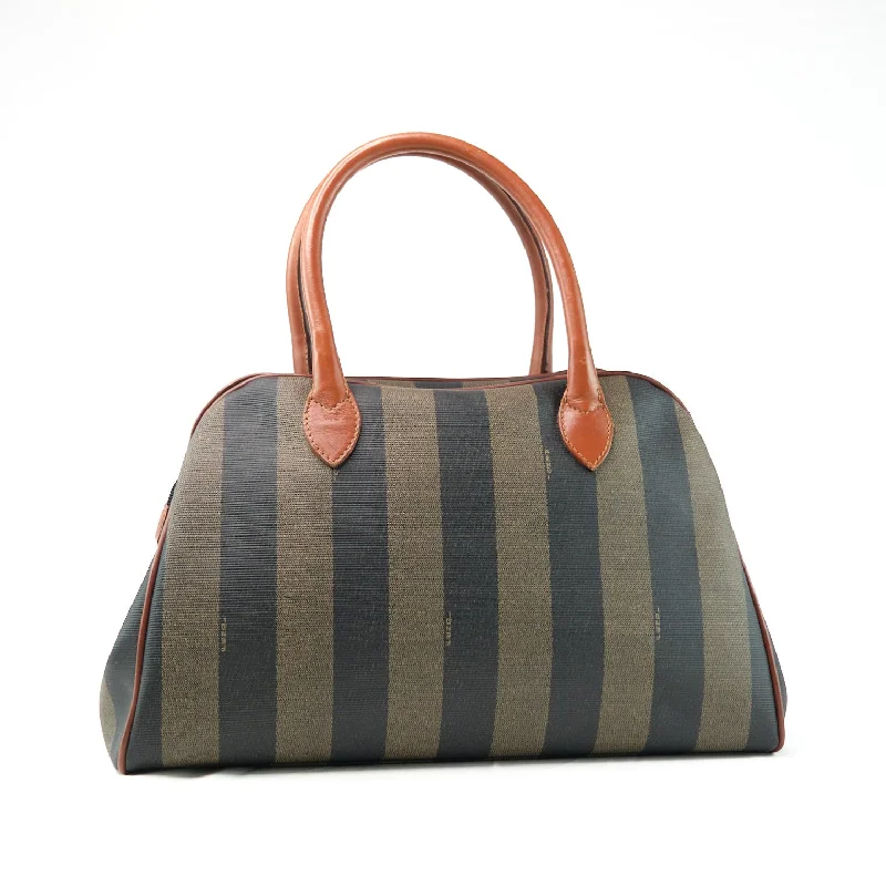 Fendi Baguette bags with a detachable shoulder strap for hands - free convenienceFendi Pequin Canvas Handbag - '10s